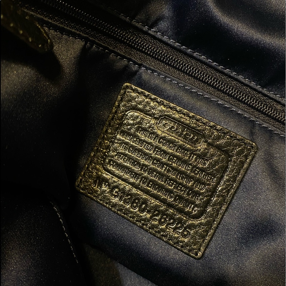 COACH Black Leather Shoulder Tote Bag Purse - Picture 3 of 11